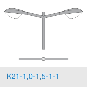 К21-1,0-1,5-1-1 консольный двухрожковый кронштейн